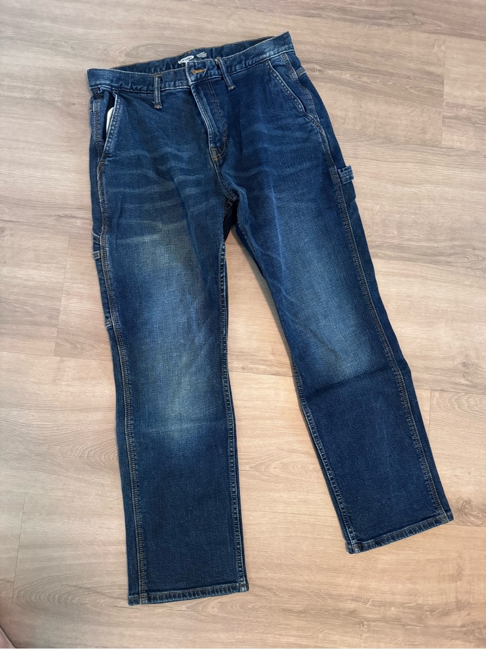 Old Navy Men's Dark Blue Straight-Leg Work Jeans